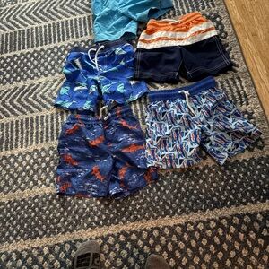 Lands' End Kids' Blue and Red Swim Shorts